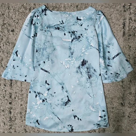 ✨️4/$20. NWT ALFANI Floral Printed Tie-Front Satin Butterfly Sleeve Blouse, S - Picture 7 of 11